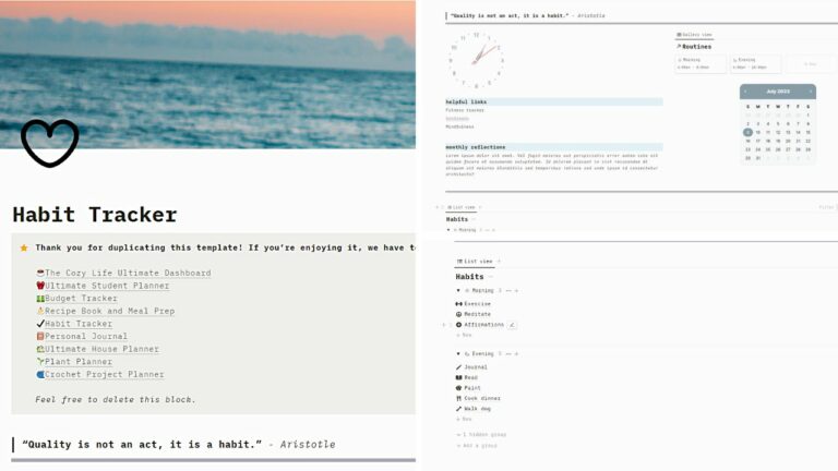 Free Notion Habit Tracker Templates In