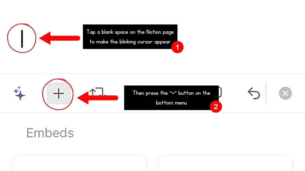 Adding Clock in Notion Mobile Step 2