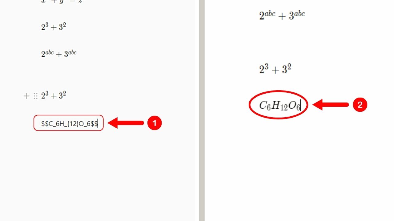 Use $$ Symbols to Add Subscripts in Notion Step 3