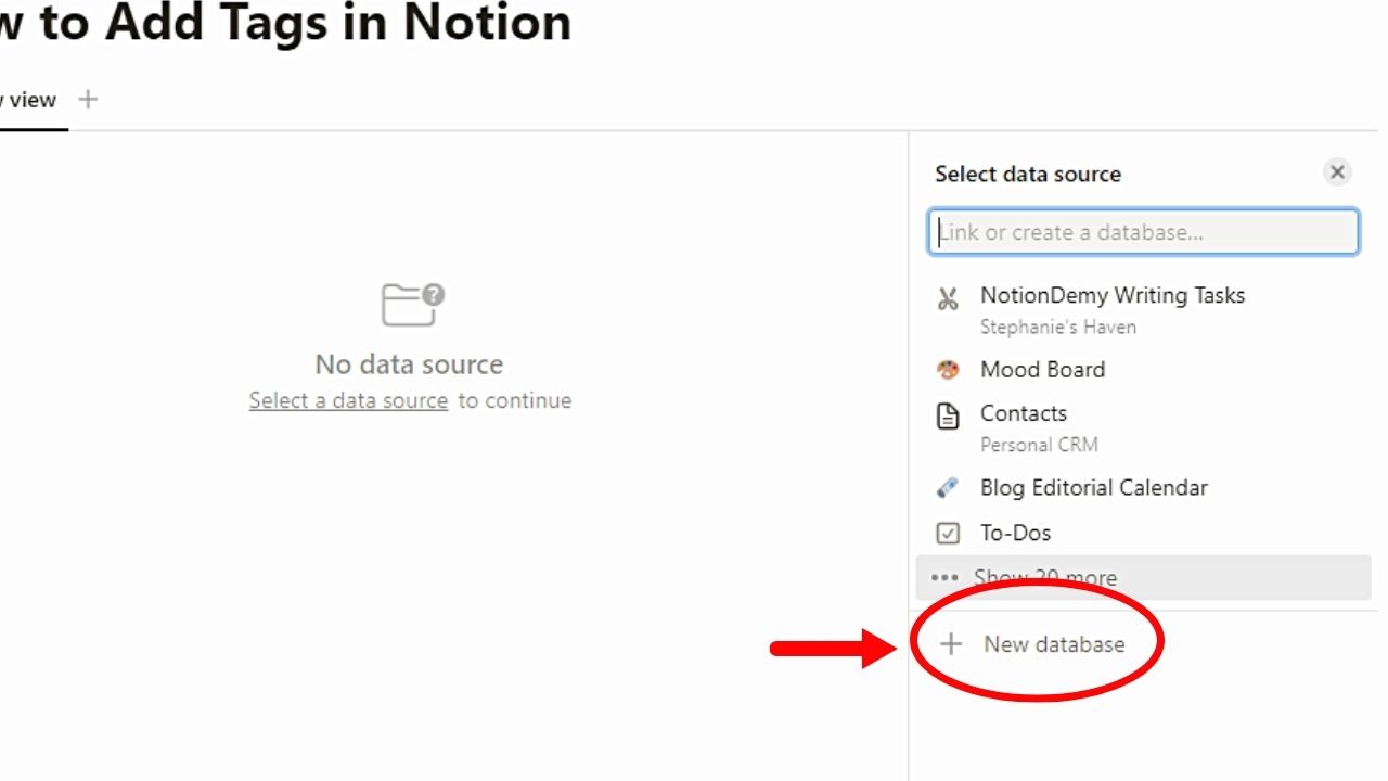 Adding Select or Multi-Select Property Columns to Add Tags in Notion Step 2