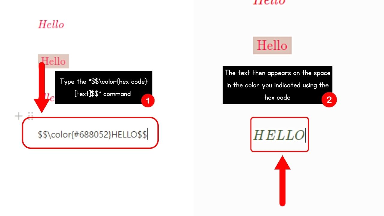 How to Change Text Color in Notion Desktop Using Hex Codes Step 2