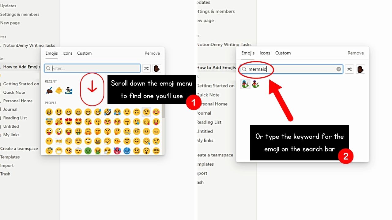 Click Add Icon to Add Emojis in Notion Step 2