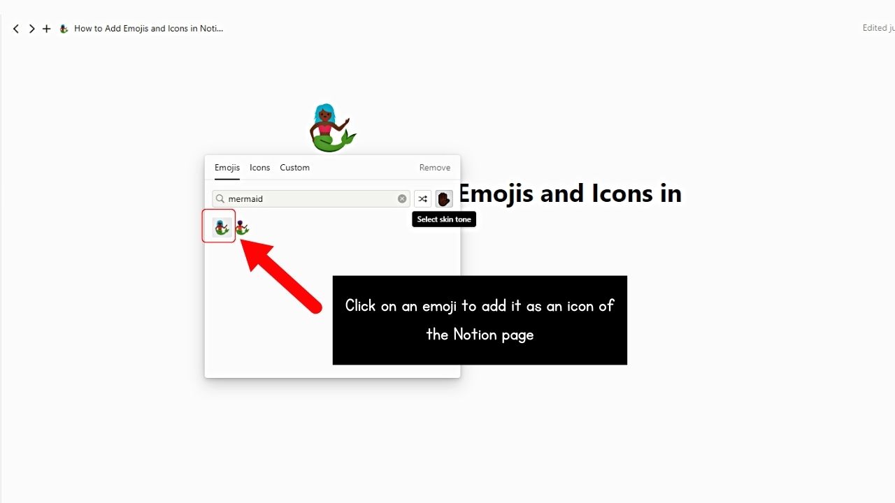 Click Add Icon to Add Emojis in Notion Step 3
