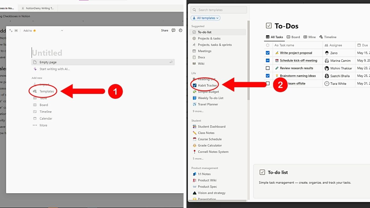 How to Create Checkboxes in Notion Step 3