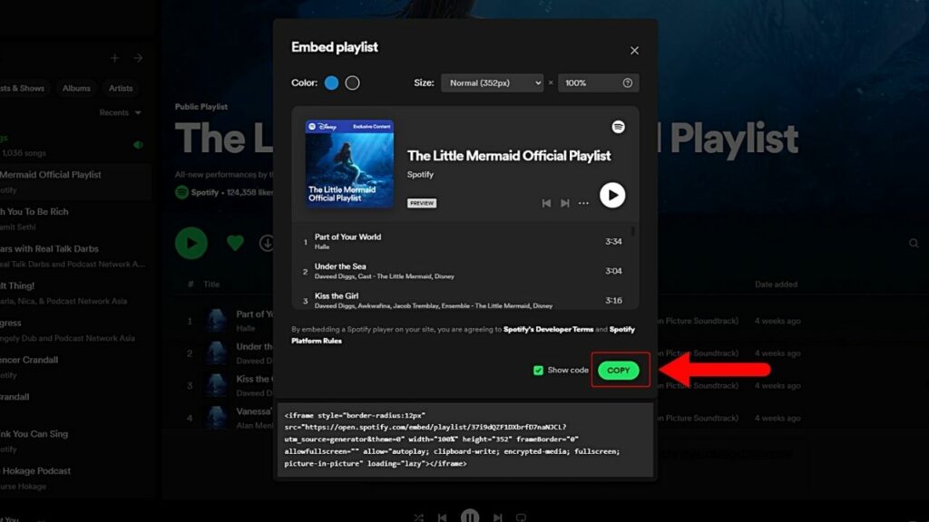 Embedding Spotify Playlist By Copying The Embed Link Step 5 1024x576 