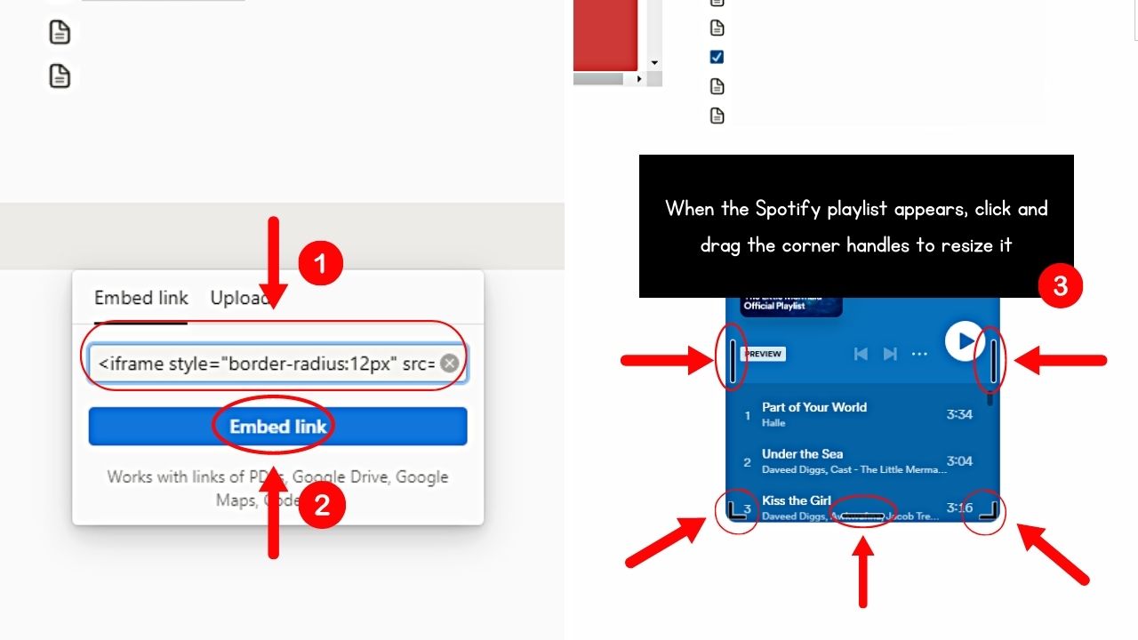 How to Embed Spotify Playlist by Copying the Embed Link Step 7