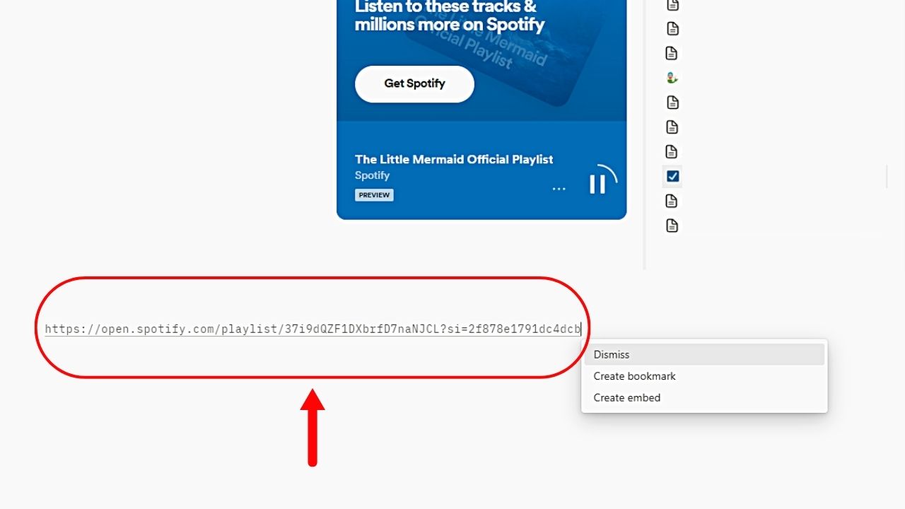 How to Embed Spotify Playlist in Notion by Copying the Playlist Link Step 4