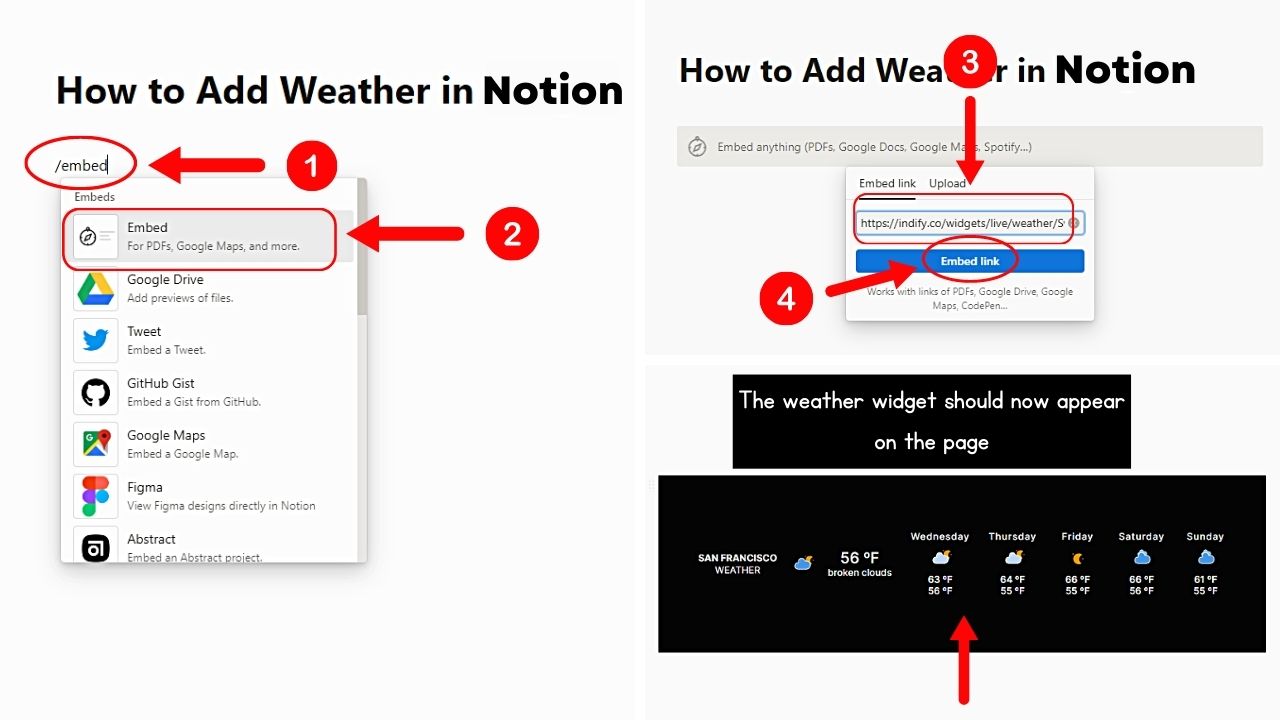 Adding Weather in Notion Through Indify Step 4