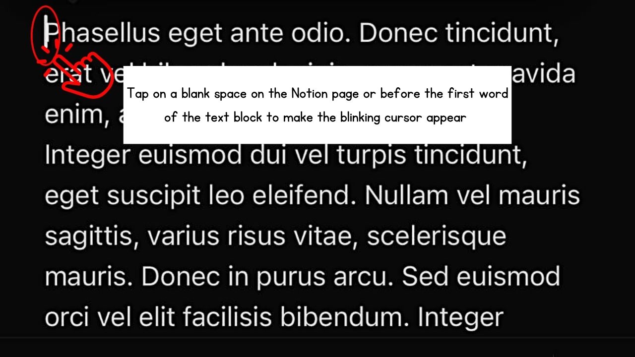 Changing Text Color in Notion (Mobile) Step 1