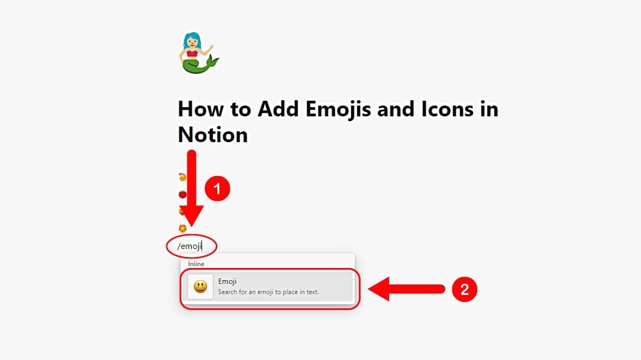 Open the Emoji Menu to Add Emojis in Notion Step 4