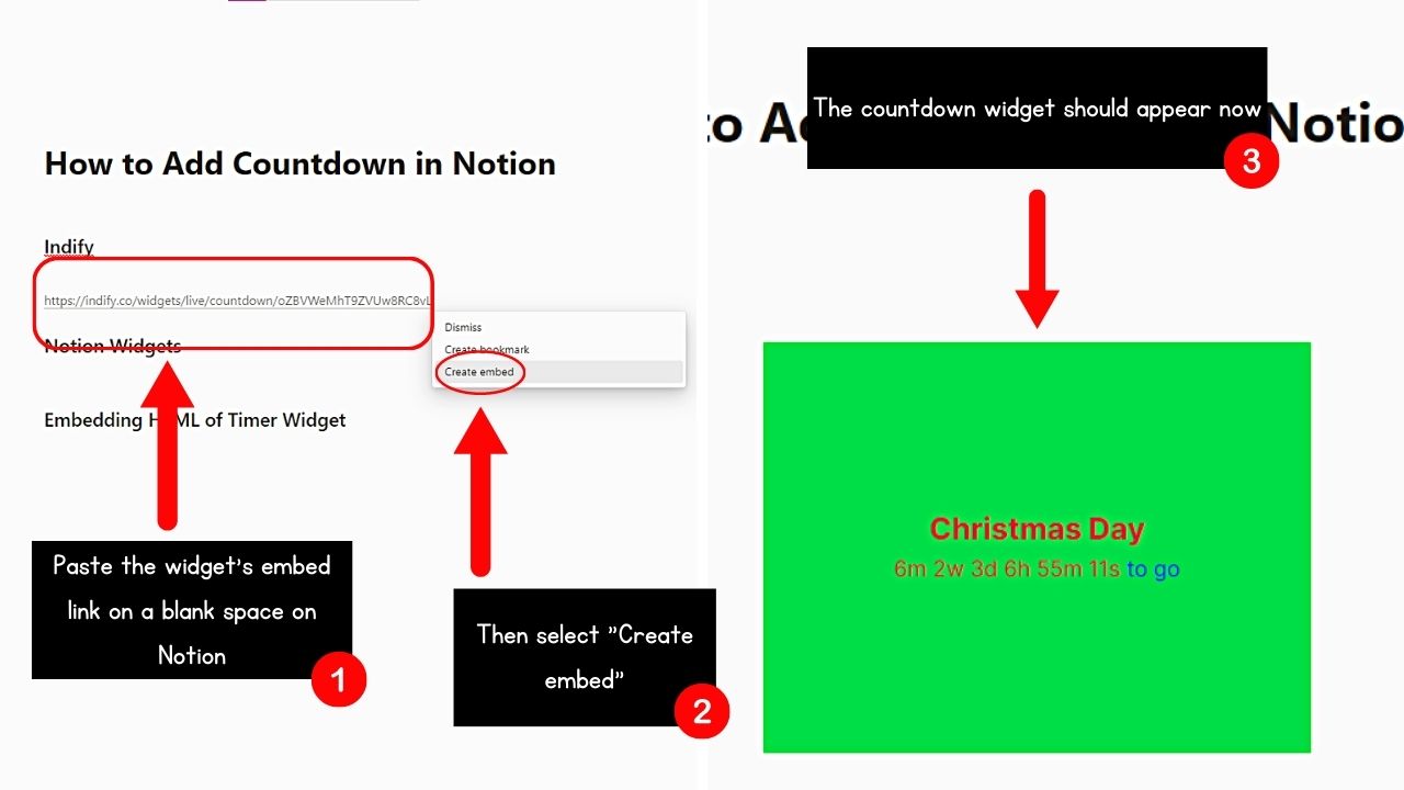 Use Indify to Add Countdown in Notion Step 4
