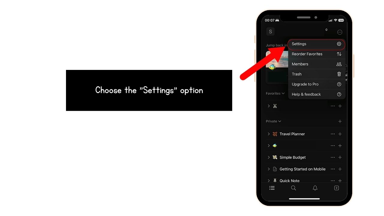 How to Delete Workspace in Notion on iPad and Mobile Step 2