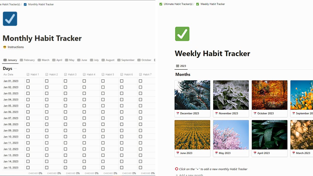 Ultimate Habit Tracker(s) Free Notion Habit Tracker Template