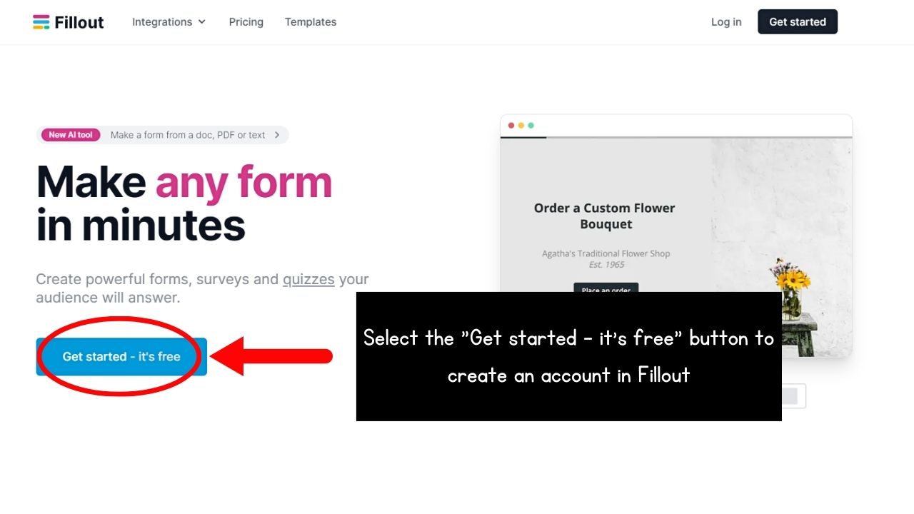 Connecting Notion Database with External Form Builder Tool to Create a Form in Notion Step 1