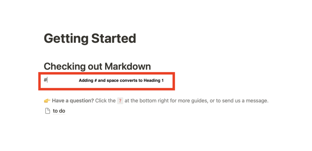 H1 in Markdown