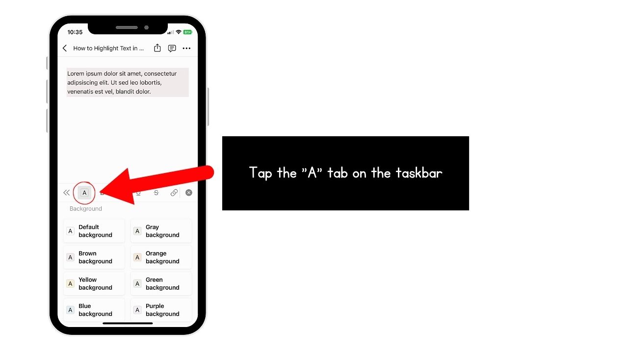 How to Highlight New Text in Notion Mobile Step 3