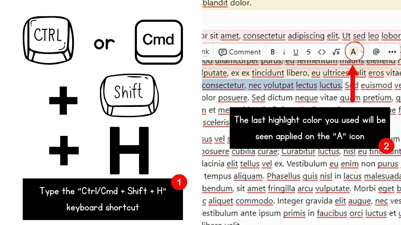 How to Highlight Text in Notion Using Keyboard Shortcut (Desktop or Web) Step 2