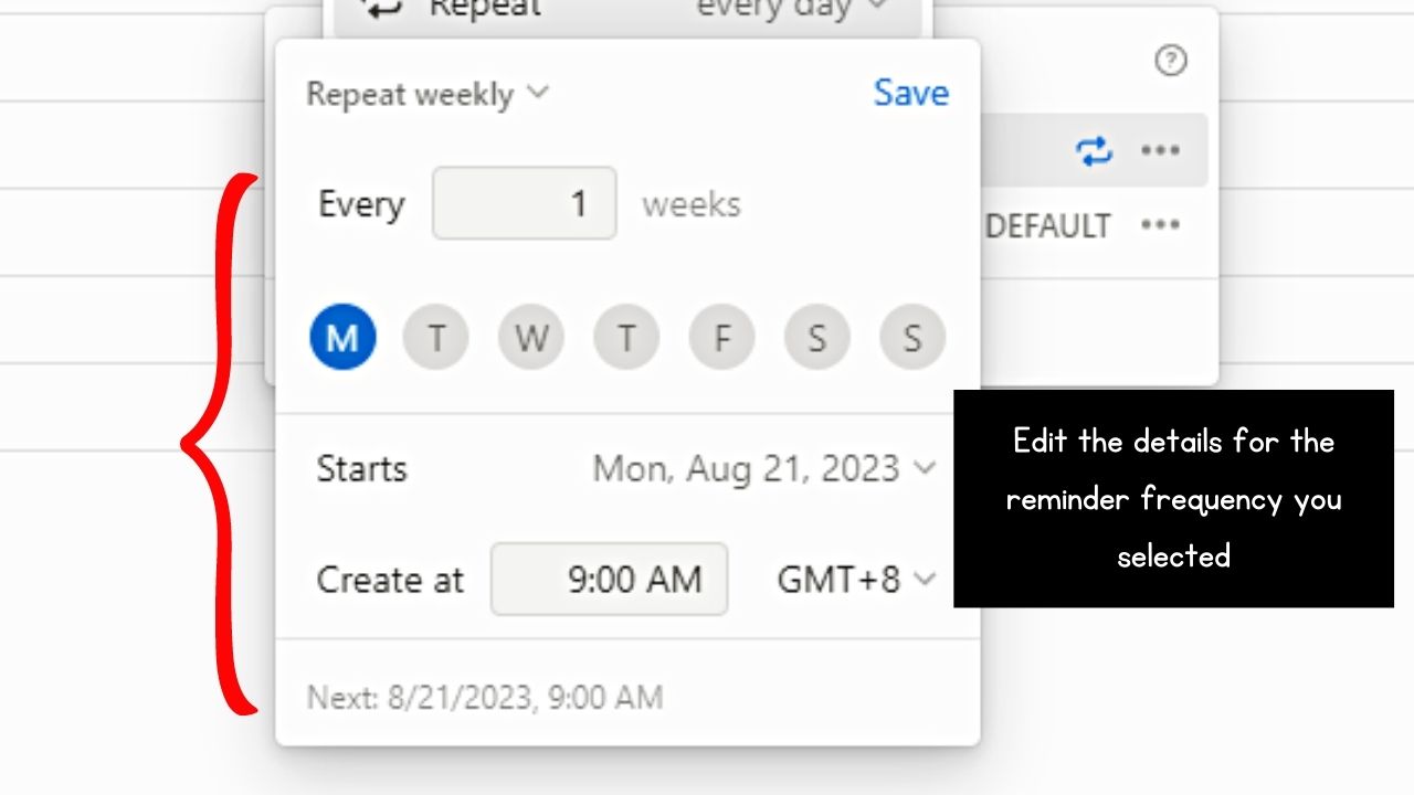 How to Add Recurring Reminders in Notion From Scratch Step 14