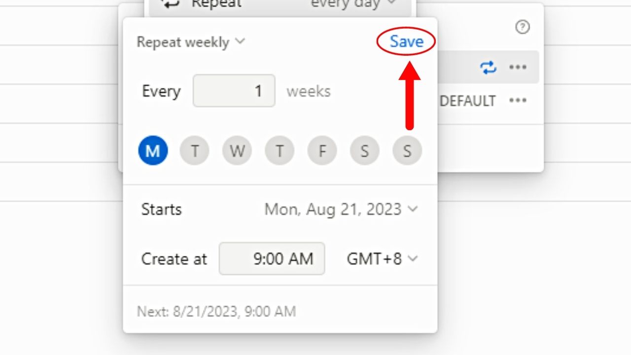 How to Add Recurring Reminders in Notion From Scratch Step 15