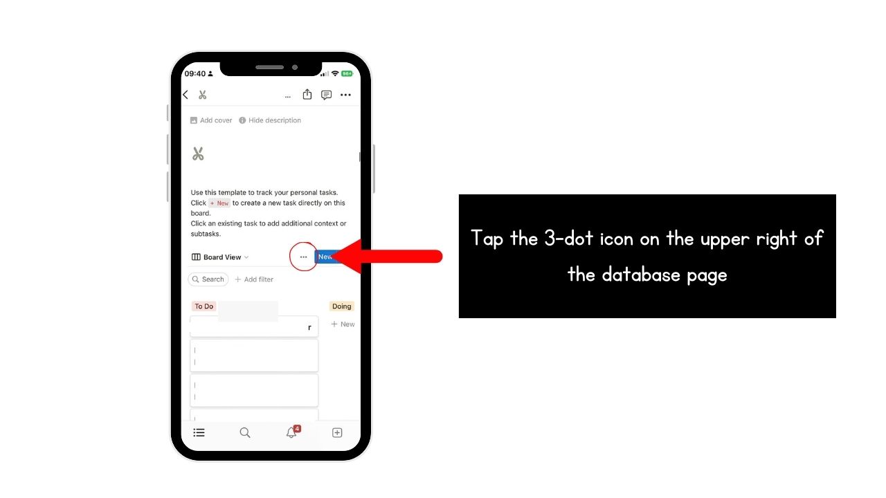 How to Duplicate Databases in Notion Mobile Without Linking Step 2