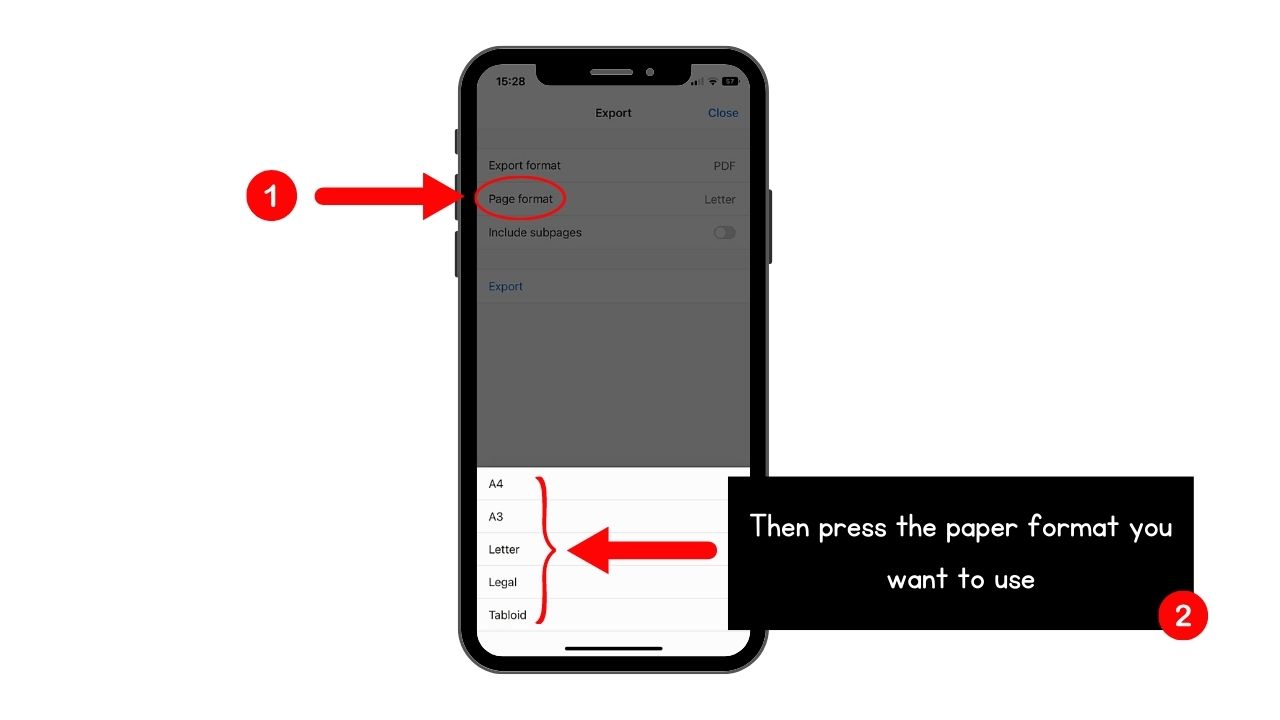 How to Export a Notion Page as PDF (Mobile) Step 4