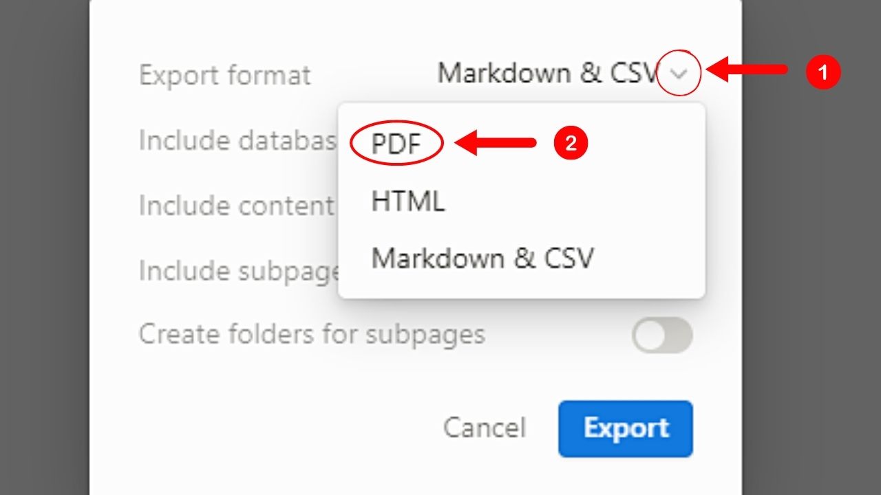 How to Export a Notion Page as PDF (Website or Desktop) Step 3