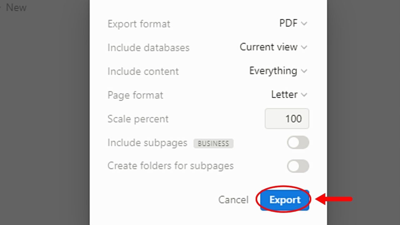 How to Export a Notion Page as PDF (Website or Desktop) Step 9