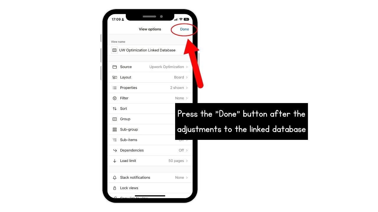 How to Link Databases in Notion (Mobile) Step 8