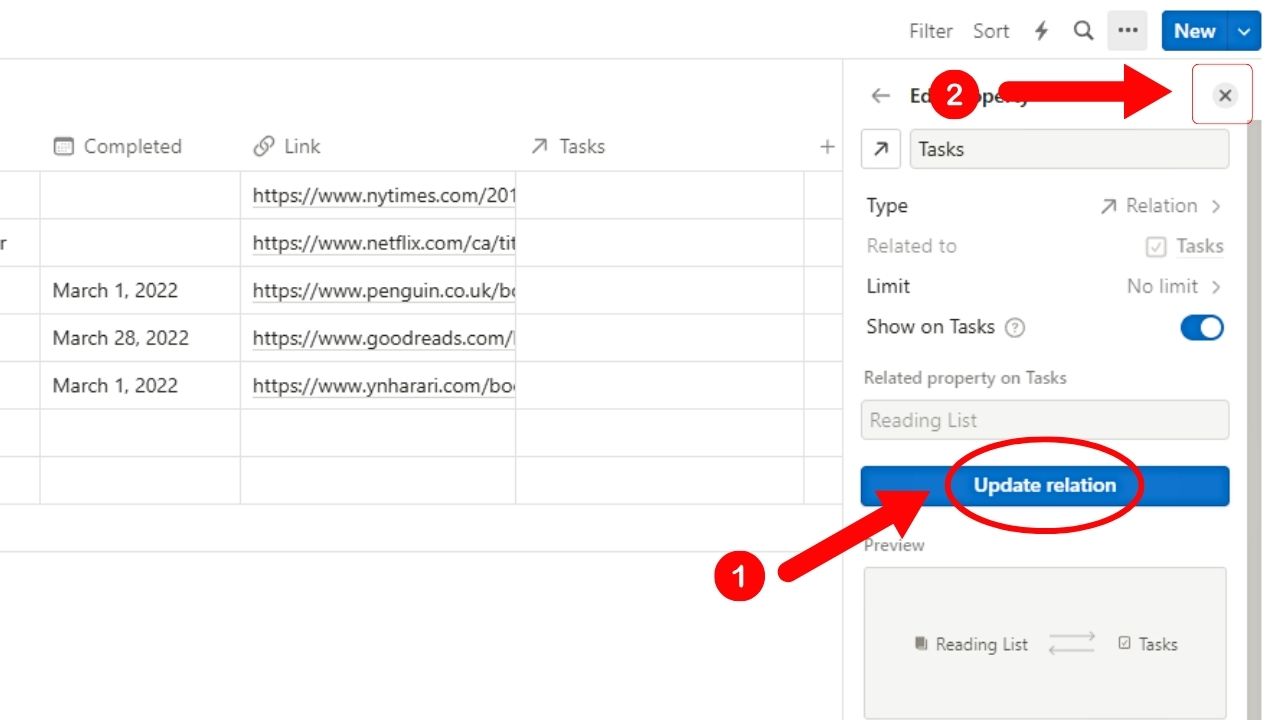 How to Link Multiple Databases in Notion Step 4