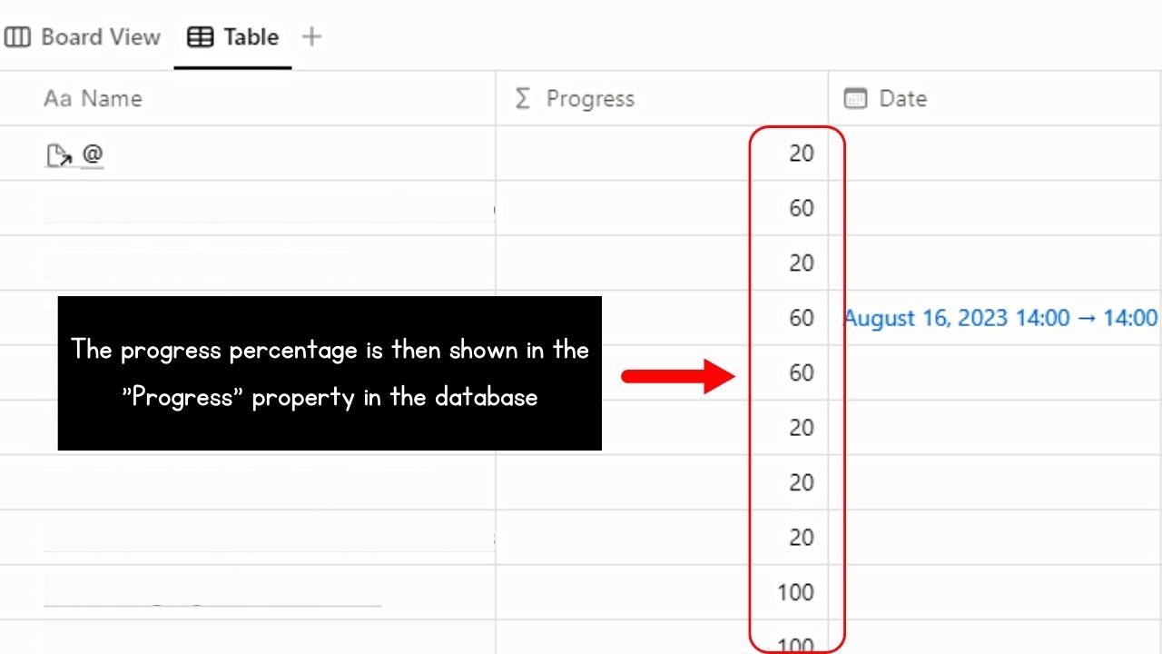 How to Make a Progress Bar in Notion by Adding a Formula Property Step 5