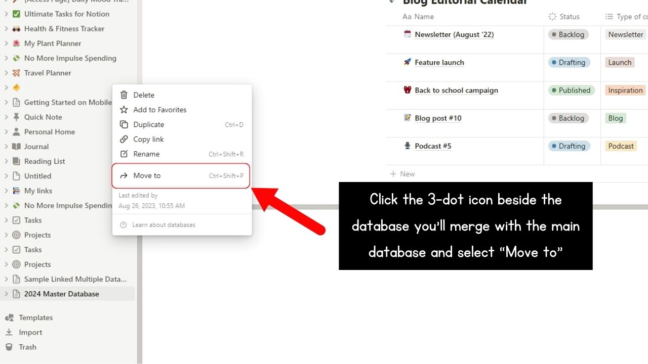How to Merge Multiple Databases in Notion Step 2