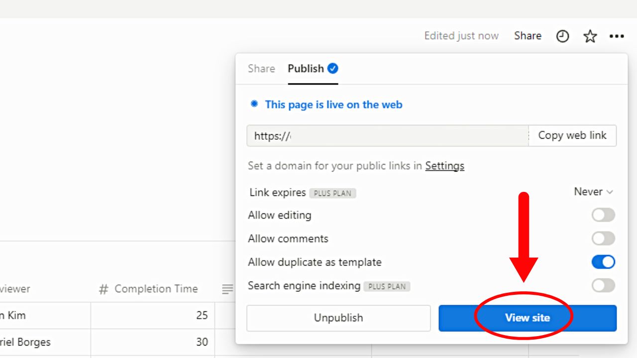 How to Share Notion Page as a Template Step 4