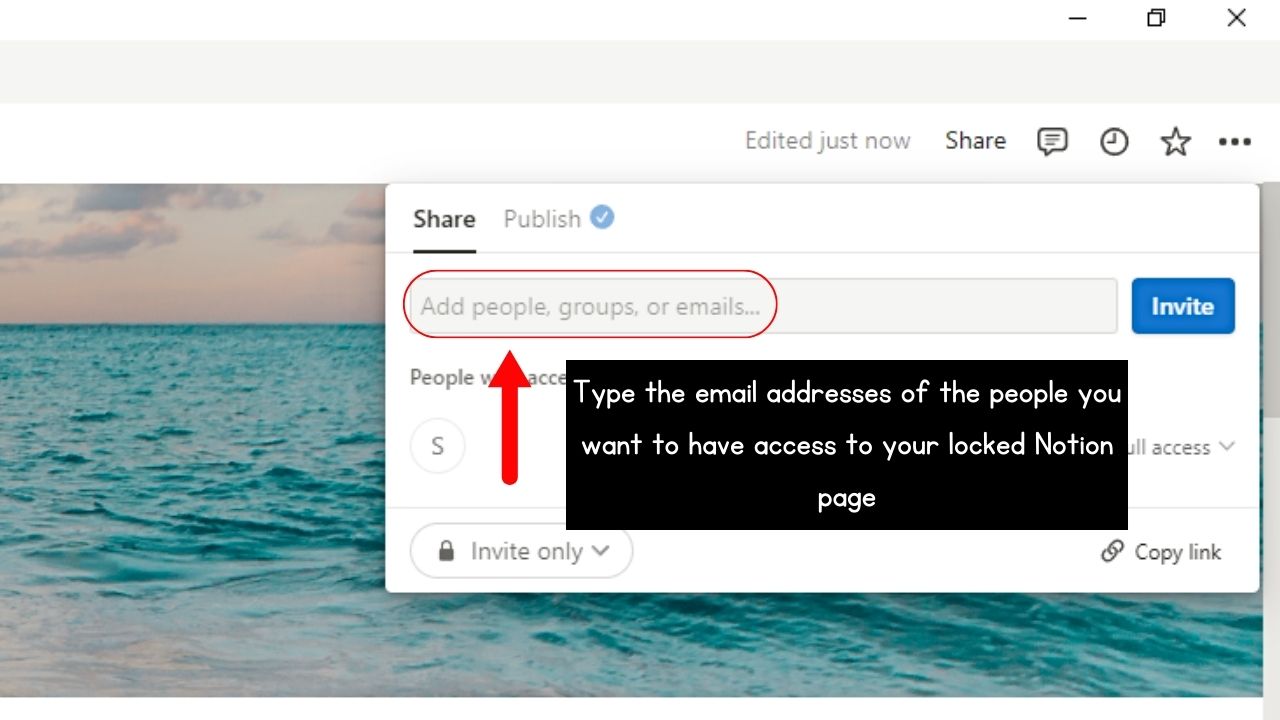 How to Share a Locked Page in Notion Step 2