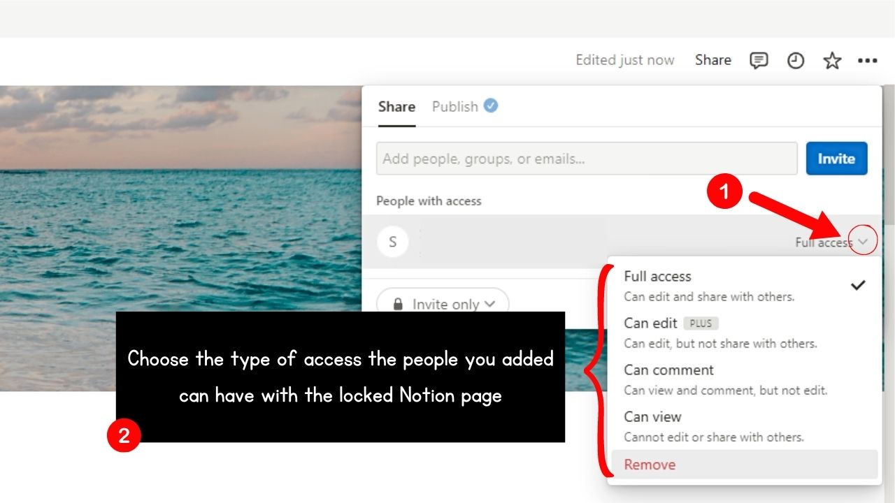 How to Share a Locked Page in Notion Step 3