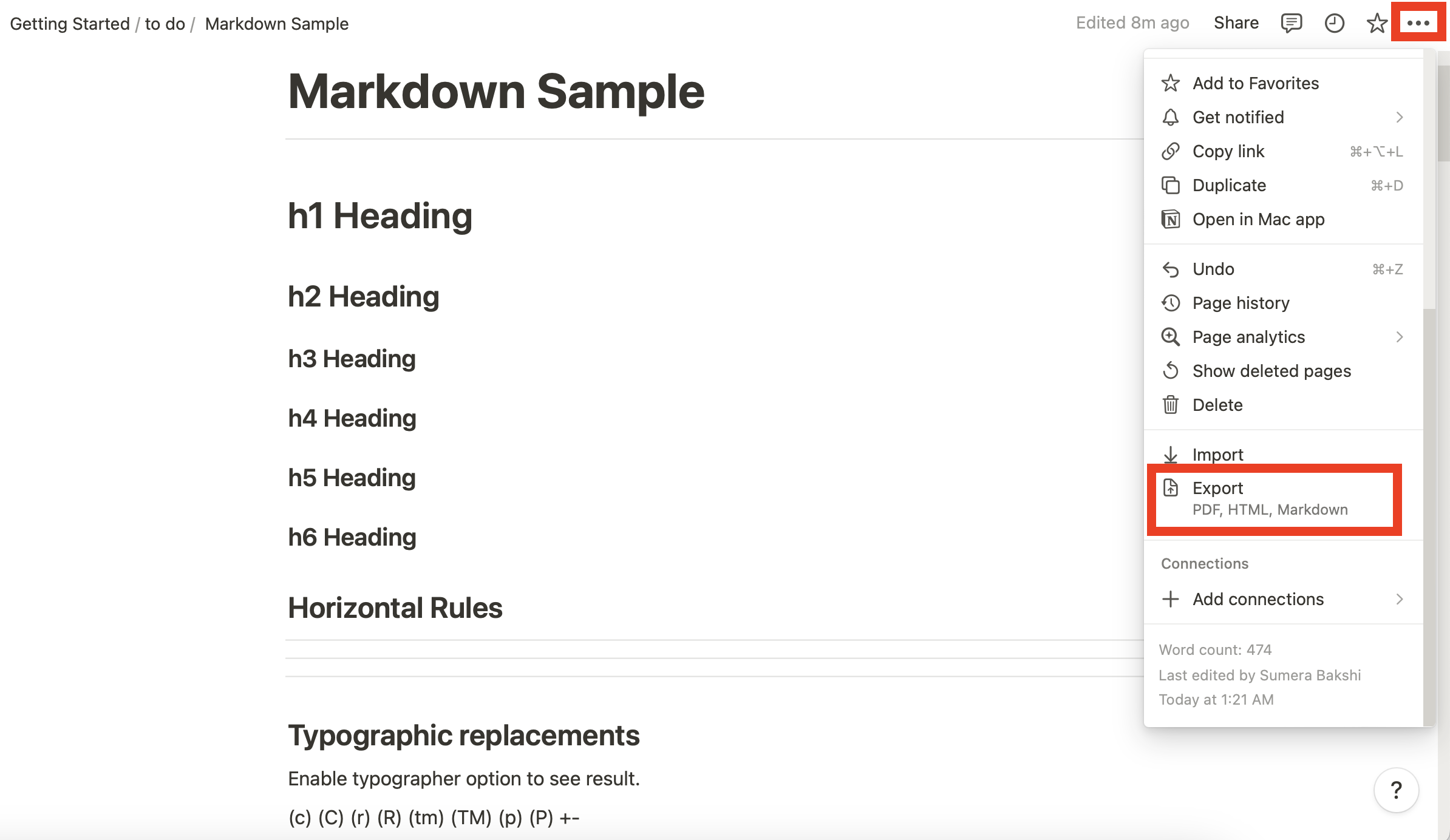 Sharing Notion file as Markdown file