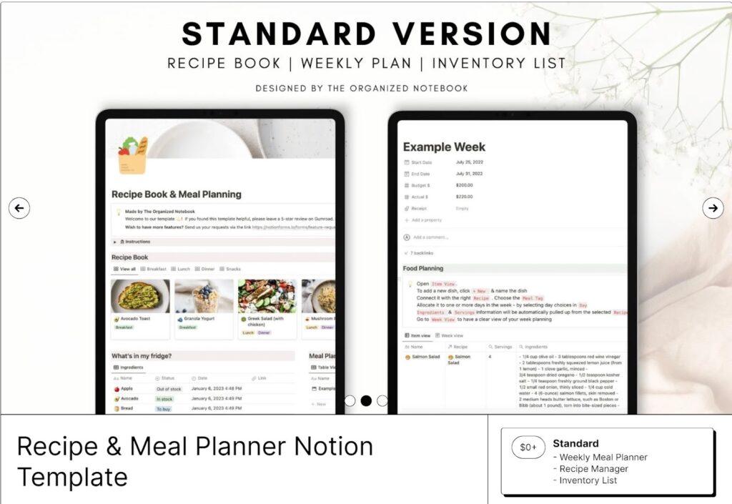 recipe and meal planner