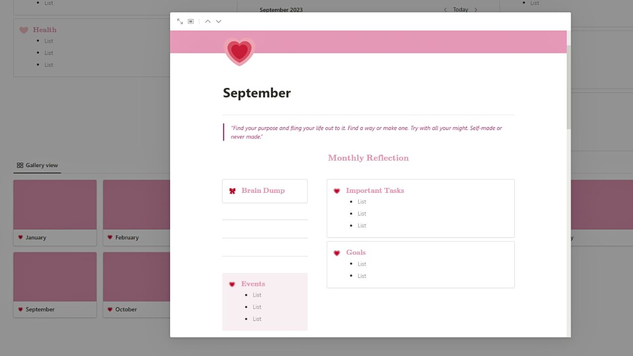 Eva’s Monthly Planner Template Best and Free Notion Monthly Planner Templates