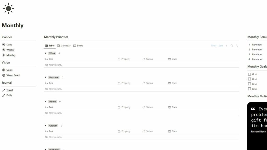 10 Best & Free Notion Monthly Planner Templates (2024)