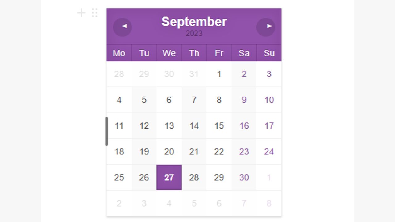 Minimalist Calendar Best and Free Notion Widgets
