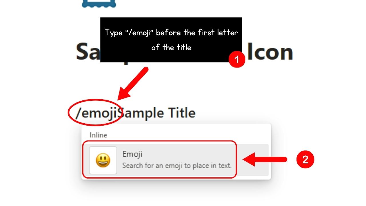 How to Add Emojis as Notion Icon Next to Title Step 2