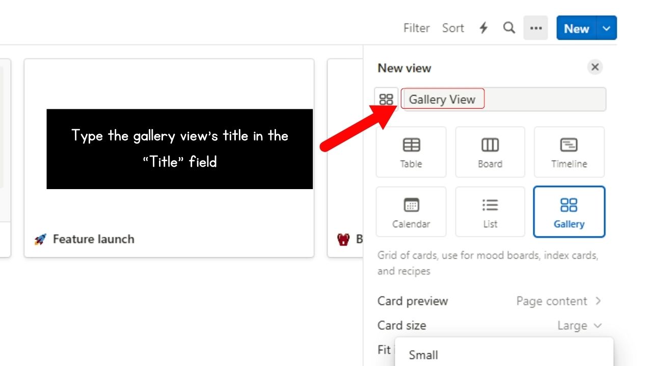How to Add Gallery View to a Database in Notion Step 4