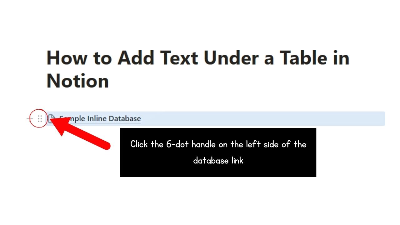 How to Add Text Under a Table in Notion Step 3