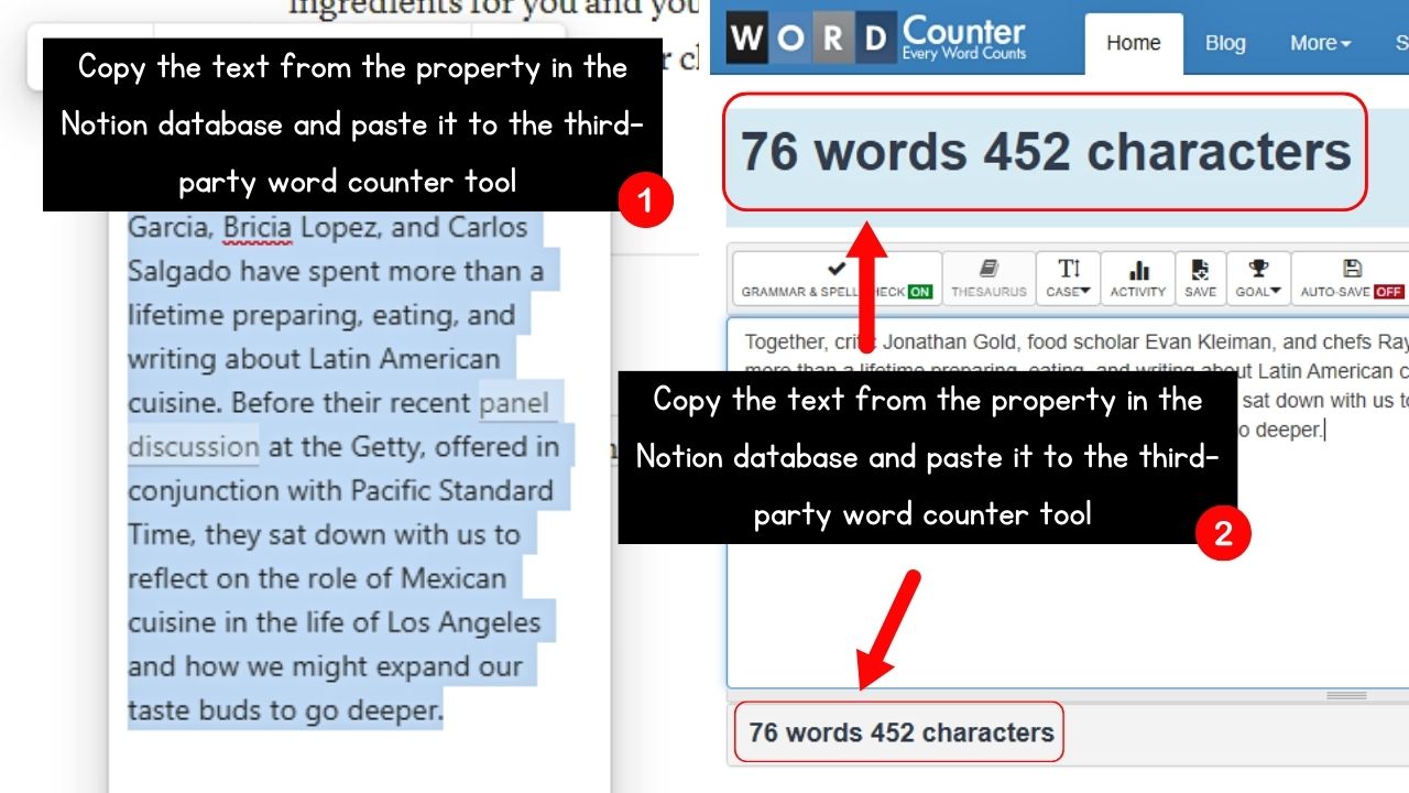 How to Check Word Count Within Databases in Notion Using Third-Party Word Counter Tools Step 1