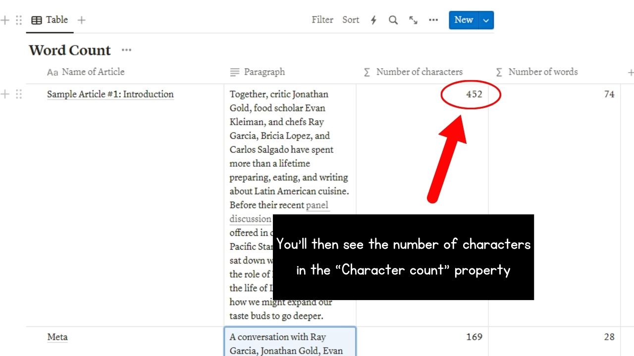 How to Check Word Count Within Databases in Notion by Creating a Word Counter Property Step 6