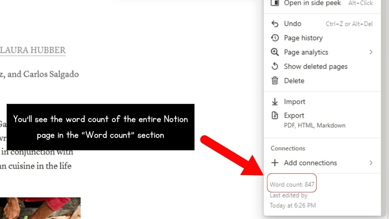How to Check Word Count in Notion Step 2