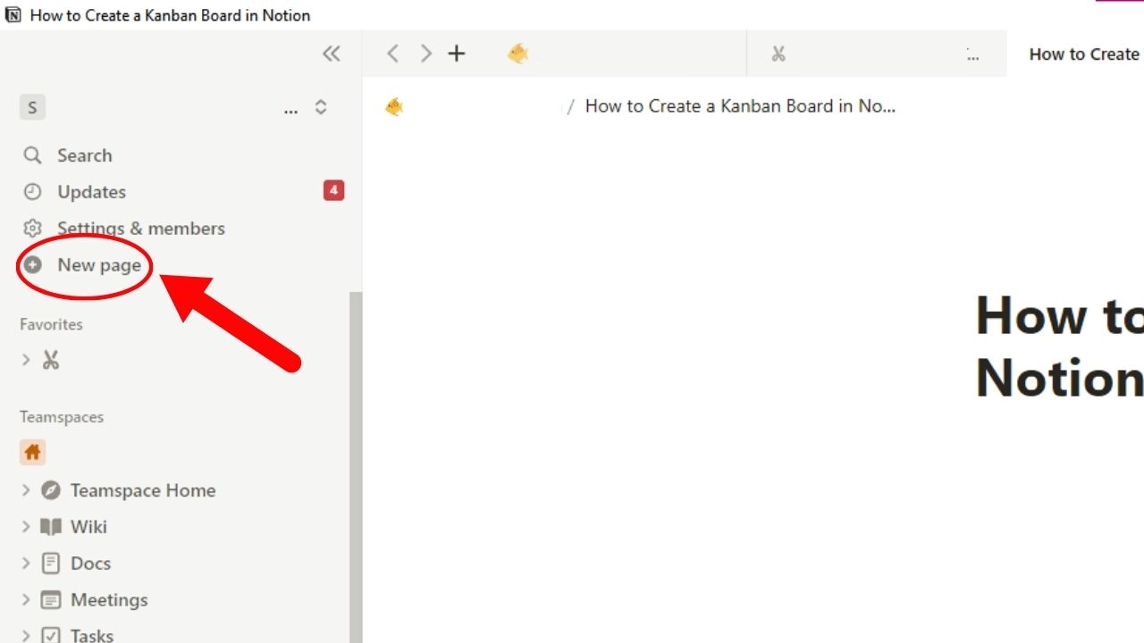 How to Create a Kanban Board in Notion Step 1