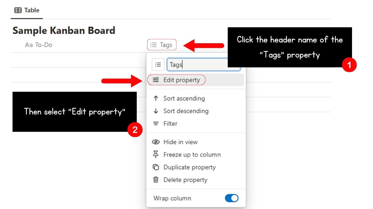 How to Create a Kanban Board in Notion Step 3