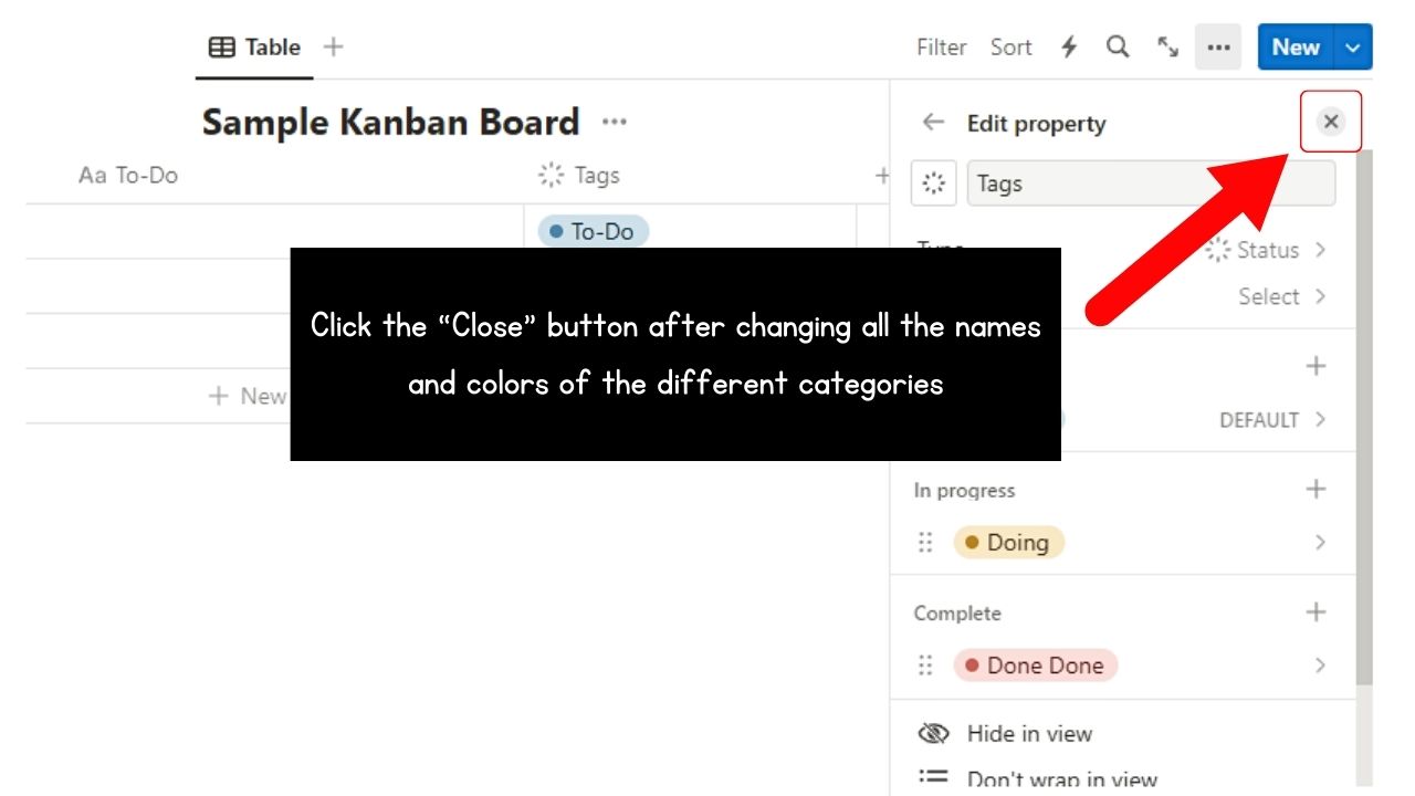 How to Create a Kanban Board in Notion Step 5
