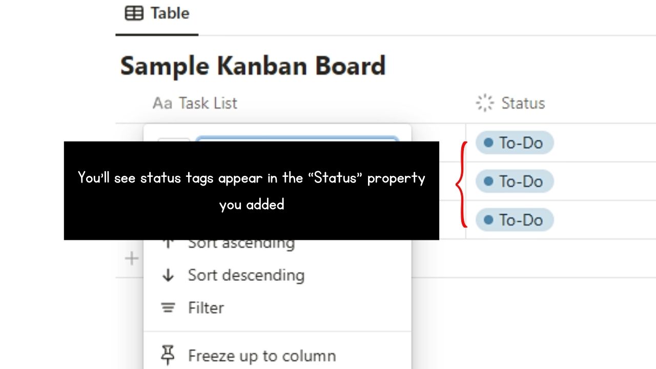 How to Create a Kanban Board in Notion Step 5