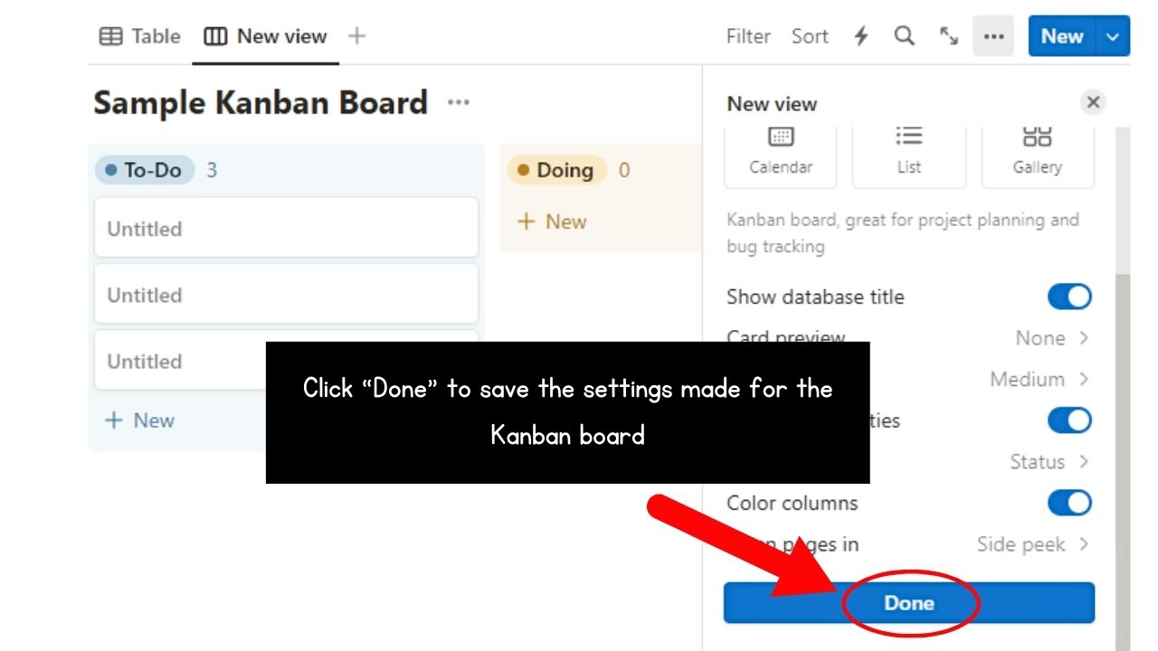 How to Create a Kanban Board in Notion Step 8
